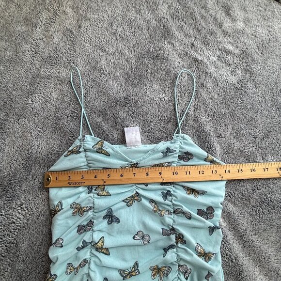 No Boundaries Top Medium 7-9 Butterfly Fairy Rusched Y2K Whimsical Boho 18524 - Picture 7 of 8